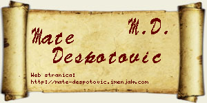 Mate Despotović vizit kartica
